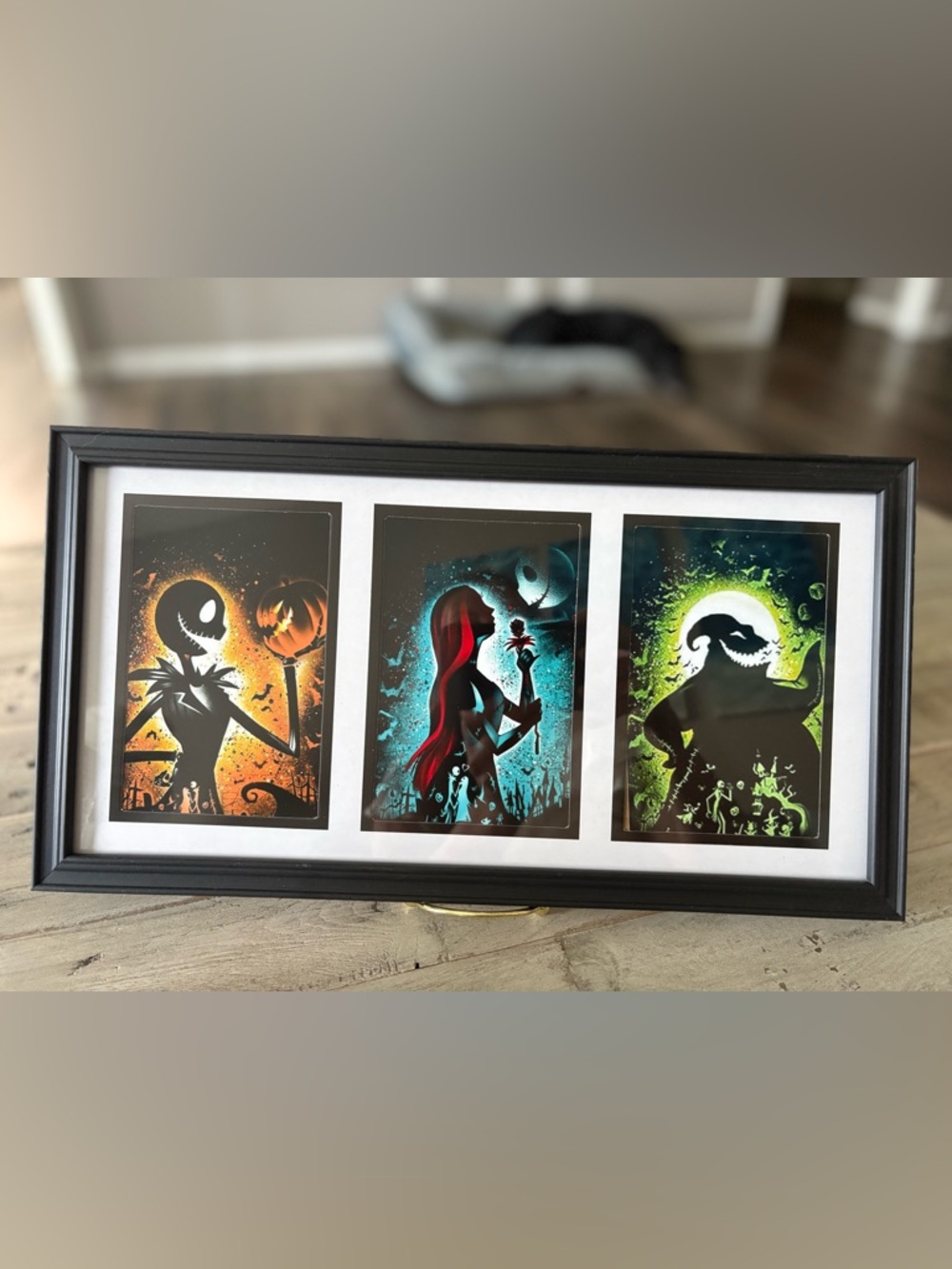 Nightmare Trio Framed Art 15x8 Print - Orange, Teal & Green